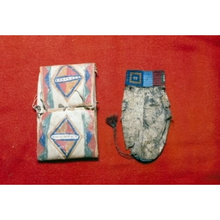 Parfleche and water bag Sioux tribe artifacts Poster Print