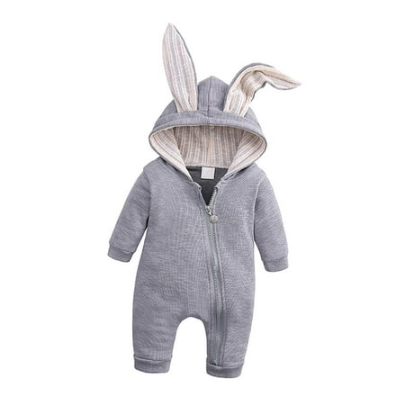Baby Boy Girl Rabbit Ear Zipper Long Sleeve Romper Jumpsuit Bodysuit Outfits - Gray (12-18 Months) as described
Baby Boy Girl Rabbit Ear Zipper Long Sleeve Romper Jumpsuit Bodysuit Outfits - Gray (12-18 Months) as described