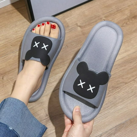 Women Cartoon Slippers Open Toe Bear Slides Non-slip Indoor Bathroom Flip Flops Men Outside Summer Beach Sandals Zapatos Hombre
Women Cartoon Slippers Open Toe Bear Slides Non-slip Indoor Bathroom Flip Flops Men Outside Summer Beach Sandals Zapatos Hombre