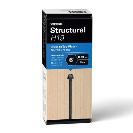 Starborn Structural H19 Multi-Purpose Hex Head Wood Screw - Pack of 20-6