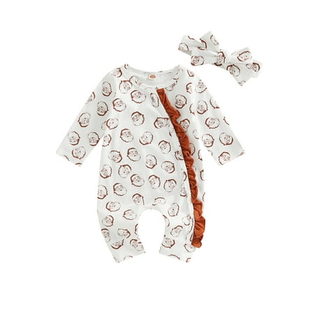 Infant Baby Girl Romper Long Sleeve Christmas Santa Print Ruffle Spring Fall Jumpsuit Headband
Infant Baby Girl Romper Long Sleeve Christmas Santa Print Ruffle Spring Fall Jumpsuit Headband