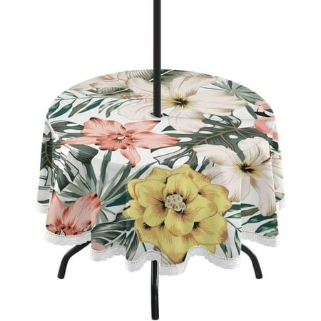 SKYSONIC Tropical Flamingo Leaves Outdoor Round Tablecloth Waterproof Stain-Resistant Non-Slip Circular Tablecloth 60 Inch with Umbrella Hole and Zipper for Tabletop Backyard Party BBQ Decor
SKYSONIC Tropical Flamingo Leaves Outdoor Round Tablecloth Waterproof Stain-Resistant Non-Slip Circular Tablecloth 60 Inch with Umbrella Hole and Zipper for Tabletop Backyard Party BBQ Decor