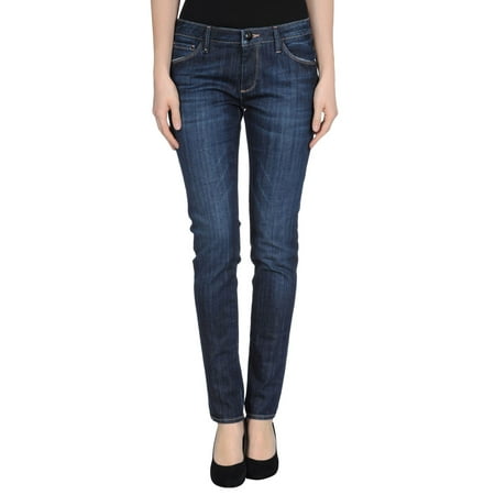 LEROCK Women's Dark Wash Straight Leg Soft Fit Whisker Washed Denim Jeans NEW