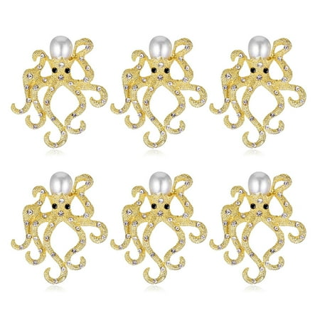 6pcs Octopus Napkin Ring with Pearl Set Napkin Buckle for Wedding Banquet Holiday Family Gathering Decor
6pcs Octopus Napkin Ring with Pearl Set Napkin Buckle for Wedding Banquet Holiday Family Gathering Decor
