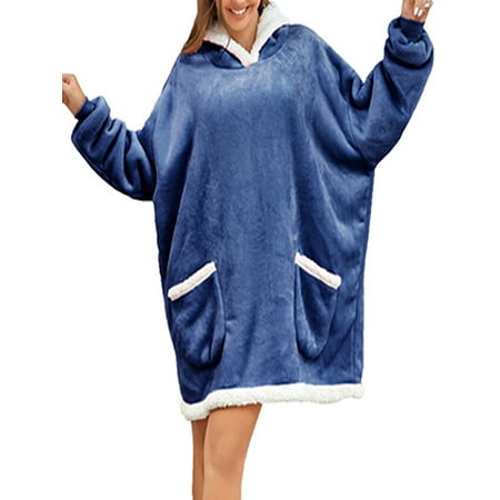 Grianlook Women Soft With Pockets Plush Hoodies Solid Color Hooded Neck Fleece Blanket Sweatshirt Pajamas Long Sleeve Flannel Sherpa Blankets Dark Sea Blue
Grianlook Women Soft With Pockets Plush Hoodies Solid Color Hooded Neck Fleece Blanket Sweatshirt Pajamas Long Sleeve Flannel Sherpa Blankets Dark Sea Blue