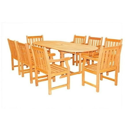 Vifah Vista 9 Piece Wood Patio Dining Set