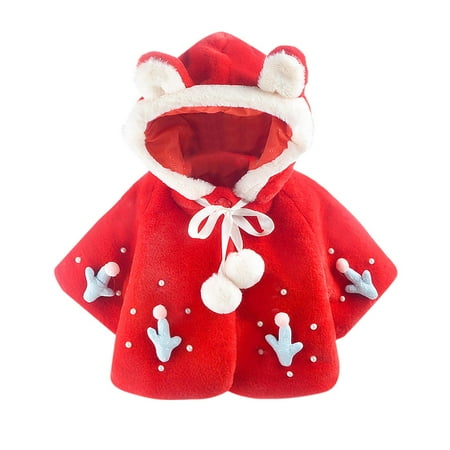 EHTMSAK Toddler Baby Girls Christmas Pullover Outerwear Children Fleece Hooded Long Sleeve Cloak Ears Fall Winter Jackets Red 1Y-3Y 90
EHTMSAK Toddler Baby Girls Christmas Pullover Outerwear Children Fleece Hooded Long Sleeve Cloak Ears Fall Winter Jackets Red 1Y-3Y 90