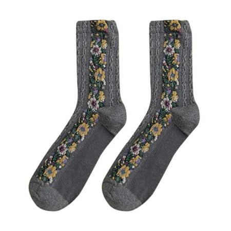 OVTICZA Womens Warm Compression Soft Socks Causal Winter Crew Socks one size Gray