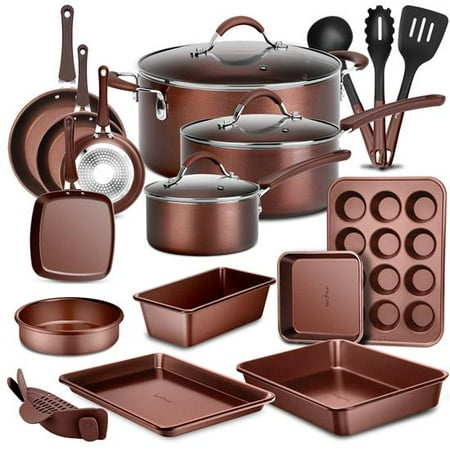 NutriChef Kitchenware Pots & Pans High-Qualified Basic Kitchen Cookware Non-Stick (20-Piece Set) One Size Brown
NutriChef Kitchenware Pots & Pans High-Qualified Basic Kitchen Cookware Non-Stick (20-Piece Set) One Size Brown