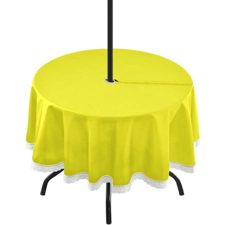Hyjoy Yellow Solid Color Round Tablecloth with Zipper Umbrella Hole Waterproof Washable Polyester Fabric Table Cover for Outdoor Patio Garden Party 60 Inch
Hyjoy Yellow Solid Color Round Tablecloth with Zipper Umbrella Hole Waterproof Washable Polyester Fabric Table Cover for Outdoor Patio Garden Party 60 Inch
