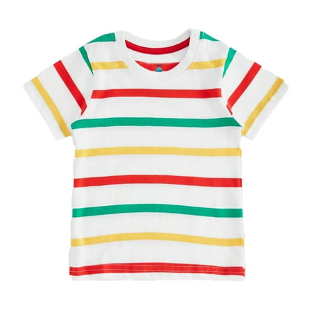 Multi colour striped white Tshirt
