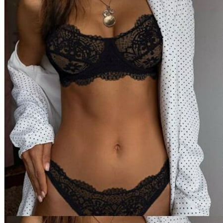 ALSLIAO Women Sexy Lace Lingerie Bra Thong Panties Underwear Set Nightwear Sleepwear Black L
ALSLIAO Women Sexy Lace Lingerie Bra Thong Panties Underwear Set Nightwear Sleepwear Black L