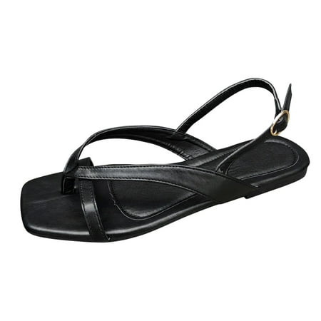 sandals for Women Ladies Summer Fashion Solid Color Leather Flip Flops Thin Strap Flat Beach Sandals PU Dress Sandals for Women Black
sandals for Women Ladies Summer Fashion Solid Color Leather Flip Flops Thin Strap Flat Beach Sandals PU Dress Sandals for Women Black
