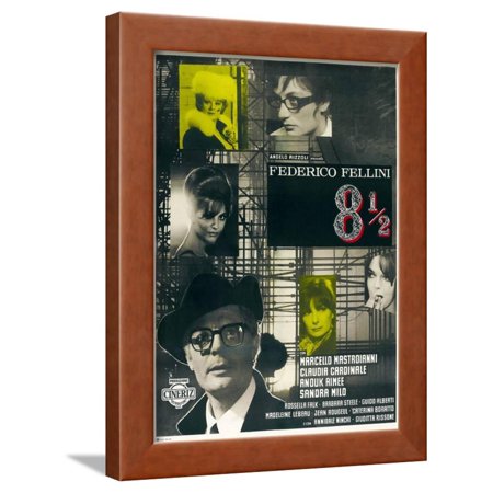 8 1/2, Directed by Federico Fellini, 1963 Framed Print Wall Art