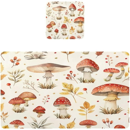 Tangkunup Mushrooms Leather Placemats Set of 2 with 2 Coasters Heat Resistant Table Mats for Kitchen Restaurant Dining Table Decoration
Tangkunup Mushrooms Leather Placemats Set of 2 with 2 Coasters Heat Resistant Table Mats for Kitchen Restaurant Dining Table Decoration