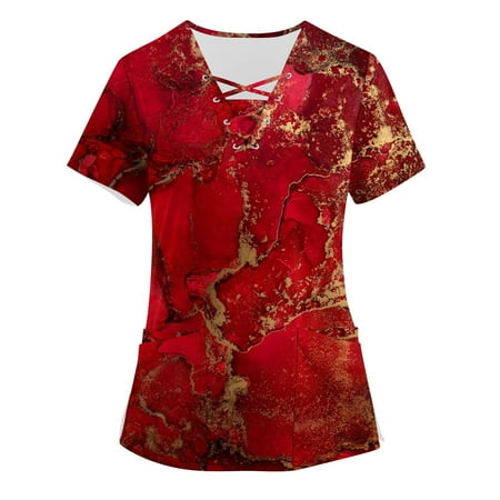 Strungten Women s Plus SizePrinted Scrub Working Uniform Tops Cross V-Neck Short Sleeve T-Shirts With Pockets blouses for women dressy casual sexy
Strungten Women s Plus SizePrinted Scrub Working Uniform Tops Cross V-Neck Short Sleeve T-Shirts With Pockets blouses for women dressy casual sexy