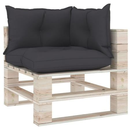 Abody Pallet Sofa Cushions 3 pcs Anthracite Fabric