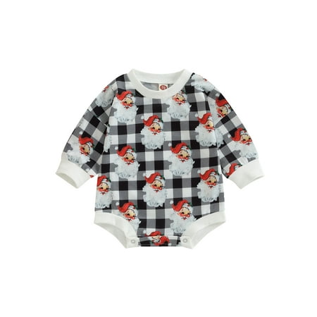 Gureui Newborn Baby Girl Boy Romper Casual Long Sleeve Round Neck Santa Plaid Print Loose Button Christmas Romper
Gureui Newborn Baby Girl Boy Romper Casual Long Sleeve Round Neck Santa Plaid Print Loose Button Christmas Romper
