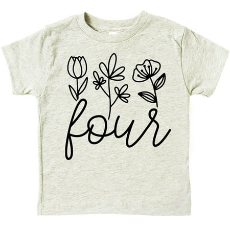 Four Floral 4th Birthday Shirt for Toddler Girls Fourth Birthday Outfit Natural Heather Shirt 5-6
Four Floral 4th Birthday Shirt for Toddler Girls Fourth Birthday Outfit Natural Heather Shirt 5-6