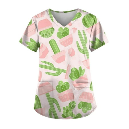 TKing Fashion Women Plus Size Scrubs Top V-Neck Short Sleeve Printed Pockets Work Blouse for Women Green 3XL
TKing Fashion Women Plus Size Scrubs Top V-Neck Short Sleeve Printed Pockets Work Blouse for Women Green 3XL