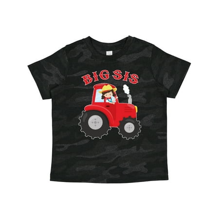 Inktastic Farmer Tractor Big Sis Gift Toddler Toddler Girl T-Shirt