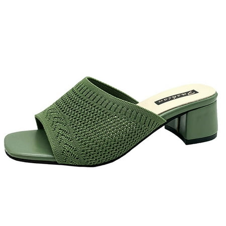 Slippers for Women Spring And Summer Mid Heel Women Sandals And Slippers Flying Woven Breathable Fashion Slippers Womens Slippers Mesh Green 37
Slippers for Women Spring And Summer Mid Heel Women Sandals And Slippers Flying Woven Breathable Fashion Slippers Womens Slippers Mesh Green 37