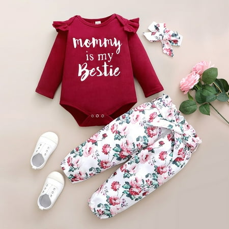 Kucnuzki 9 Months Baby Girl Fall-Winter Outfits Pants Sets 12 Months Long Sleeve Letter Romper Tops Elastic Small FLoral Pants Headband 3PCS Set Red
Kucnuzki 9 Months Baby Girl Fall-Winter Outfits Pants Sets 12 Months Long Sleeve Letter Romper Tops Elastic Small FLoral Pants Headband 3PCS Set Red