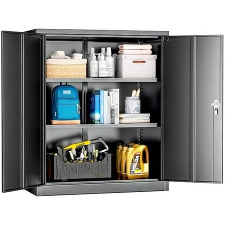 Superday Locking Metal Cabinet 36 ×32 ×16 Lockable Steel Storage Cabinet with 2 Doors and 2 Shelves Small Metal Utility Cabinet Closet for Home Office File Pantry Garage (Black)
Superday Locking Metal Cabinet 36 ×32 ×16 Lockable Steel Storage Cabinet with 2 Doors and 2 Shelves Small Metal Utility Cabinet Closet for Home Office File Pantry Garage (Black)