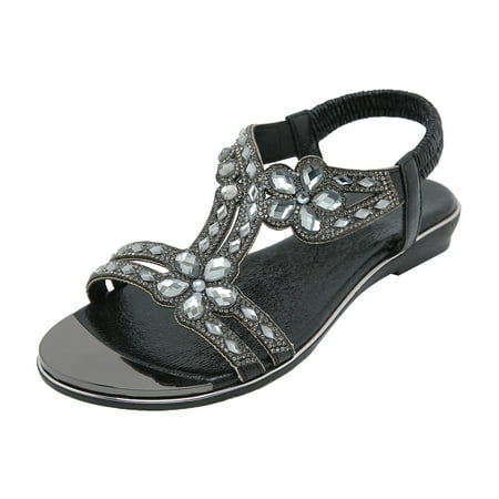 Huanghuaa Women Summer Elastic Band Rhinestone Casual Open Toe Flat Soft Bottom Breathable Shoes Sandals Clear Sandals for Women Flat Size 12
Huanghuaa Women Summer Elastic Band Rhinestone Casual Open Toe Flat Soft Bottom Breathable Shoes Sandals Clear Sandals for Women Flat Size 12