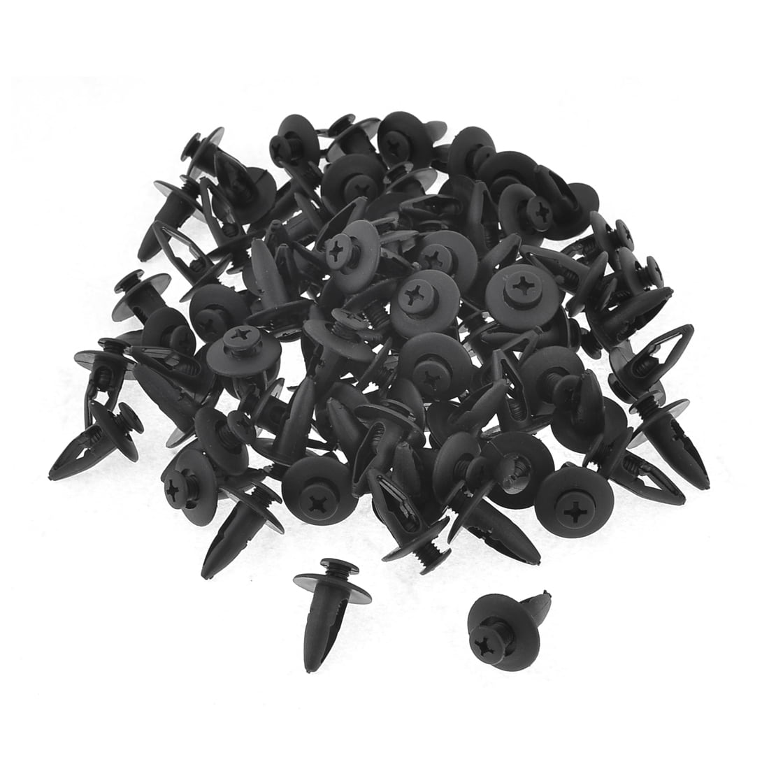 Universal 7mm Hole Black Plastic Rivet Trim Panel Fastener Screw Clips