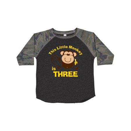 Inktastic Little Monkey 3rd Birthday Boy Gift Toddler Boy Girl T-Shirt