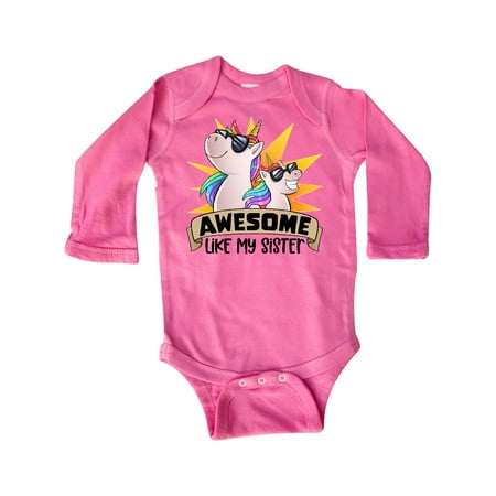 Inktastic Awesome Like My Sister Cute Unicorn Family in Sunglasses Gift Baby Boy or Baby Girl Long Sleeve Bodysuit
Inktastic Awesome Like My Sister Cute Unicorn Family in Sunglasses Gift Baby Boy or Baby Girl Long Sleeve Bodysuit