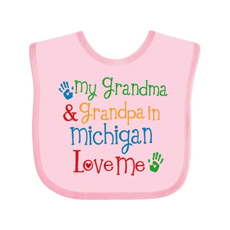 Inktastic Michigan Grandma Loves Me Gift Baby Boy or Baby Girl Bib