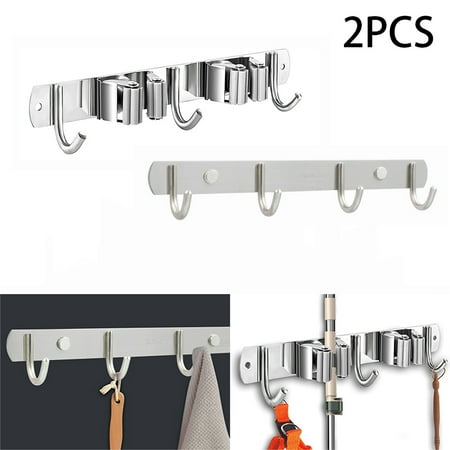 OUSITAI Broom and Mop Holder Wall Mounted ( 2 Racks 3 Hooks )+Stainless Steel Solid Hook Rack (4 Hooks) for Laundry Room Garage Garden Bathroom
OUSITAI Broom and Mop Holder Wall Mounted ( 2 Racks 3 Hooks )+Stainless Steel Solid Hook Rack (4 Hooks) for Laundry Room Garage Garden Bathroom