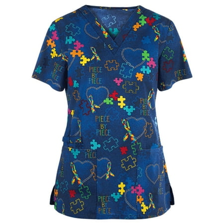 Cakiesky Womens Scrub Tops Quick-Dry V-Neck Printed T Shirts for Women with Pockets Blue XL
Cakiesky Womens Scrub Tops Quick-Dry V-Neck Printed T Shirts for Women with Pockets Blue XL