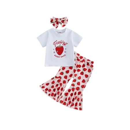 Coduop Toddler Girls Summer 3Pcs Outfit Set Short Sleeve Strawberry Print Tops and Pants Set
Coduop Toddler Girls Summer 3Pcs Outfit Set Short Sleeve Strawberry Print Tops and Pants Set