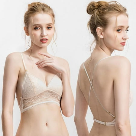 Women s Spaghetti Strap Backless Bra V Neck Wirefree Lace Bralettes for Low Back Dress
Women s Spaghetti Strap Backless Bra V Neck Wirefree Lace Bralettes for Low Back Dress