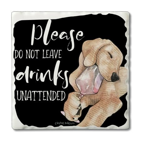CounterArt Single Absorbent Stone Tumbled Tile Coaster Leave Unattended Drinks Dog
CounterArt Single Absorbent Stone Tumbled Tile Coaster Leave Unattended Drinks Dog
