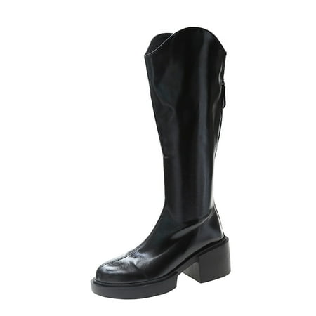 Mackneog Ladies Solid Color Single Boots Back Zipper Chunky High Heel Boots Gift on Clearance
Mackneog Ladies Solid Color Single Boots Back Zipper Chunky High Heel Boots Gift on Clearance