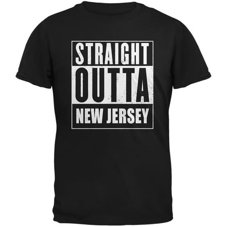 Straight Outta New Jersey Black Adult T-Shirt