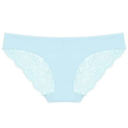 cuitcosohg High Rise Underwear Women 1PC Ladies Low-Rise Transparent Lace Panties Breathable Quality Underpants Polyester Lace Thong Plus Size Panties