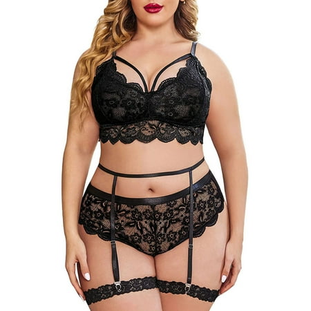 Niuer Women Teddy Babydoll Plus Size Bodysuit With Garter Belt Sheer Lingerie Set 3 Pieces Ladies Sexy Lace Floral Oversized Deep V Neck Black S
Niuer Women Teddy Babydoll Plus Size Bodysuit With Garter Belt Sheer Lingerie Set 3 Pieces Ladies Sexy Lace Floral Oversized Deep V Neck Black S