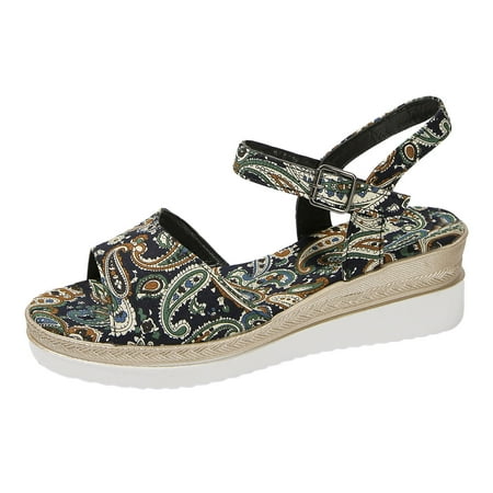 ZAROYEAX Ladies Summer Retro Printed Ethnic Style Large Size Slope Heel Buckle Sandals
ZAROYEAX Ladies Summer Retro Printed Ethnic Style Large Size Slope Heel Buckle Sandals