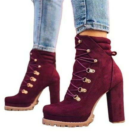 Women s Suede Boots with High and Thick Heel Fashion Boots Lace Up Non-slip Shoes 41 Wine Red
Women s Suede Boots with High and Thick Heel Fashion Boots Lace Up Non-slip Shoes 41 Wine Red