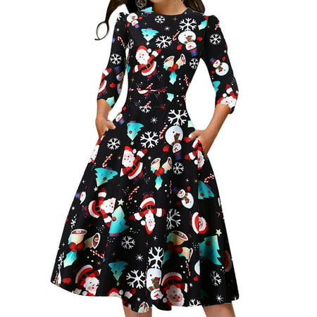 Casual O-Neck Womens Christmas Fashion Print Party Dress Sleeve Mini Women s Dress Long Maternity Dress with Sleeves
Casual O-Neck Womens Christmas Fashion Print Party Dress Sleeve Mini Women s Dress Long Maternity Dress with Sleeves