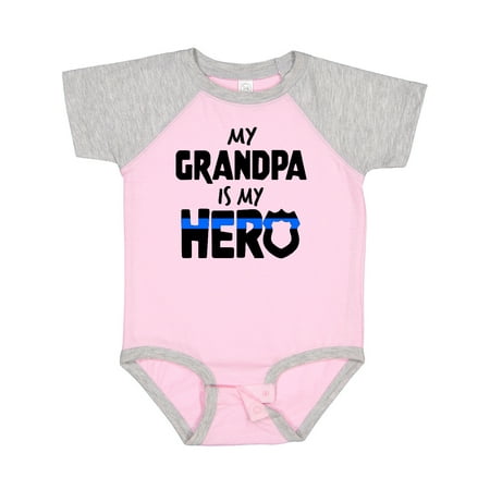 Inktastic My Grandpa is My Hero Police Officer Family Gift Baby Boy or Baby Girl Bodysuit