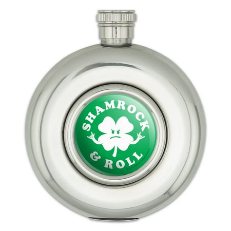 Shamrock and Roll Irish Rock Funny Humor Round Stainless Steel 5oz Hip Drink Flask
Shamrock and Roll Irish Rock Funny Humor Round Stainless Steel 5oz Hip Drink Flask