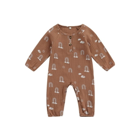 TheFound Lovely Infant Baby Girls Boys Rompers Rainbow Printing Long Sleeve Button Jumpsuits Outfits
TheFound Lovely Infant Baby Girls Boys Rompers Rainbow Printing Long Sleeve Button Jumpsuits Outfits