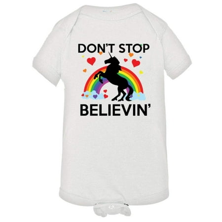 

PleaseMeTees™ Baby Dont Stop Believin In Unicorns Brony Pony HQ Jumpsuit