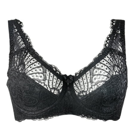 Lace Ultra-Thin Bra Gathered Steel Ring Underwear Deep V Girl Br 75D